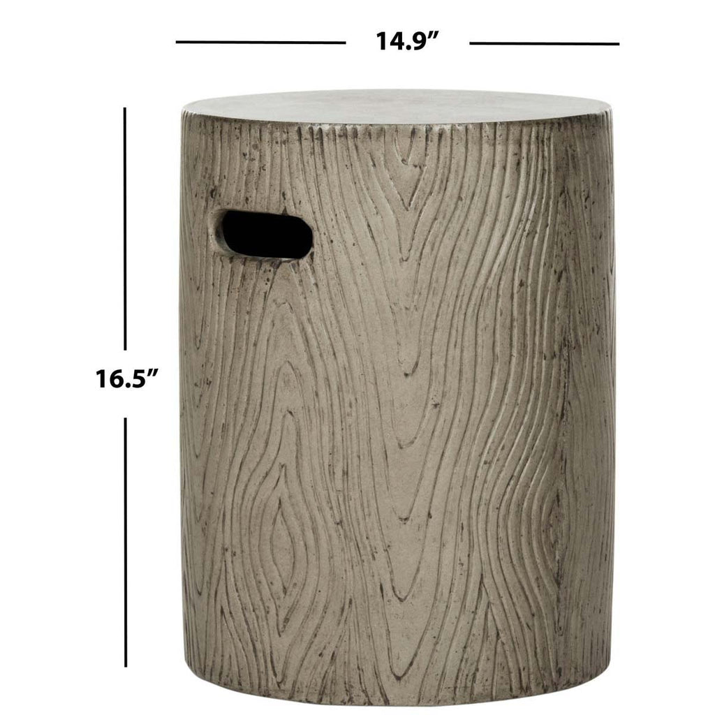 Safavieh Trunk Indoor/Outdoor Modern Concrete Round 16.5-Inch H Accent Table - Dark Grey