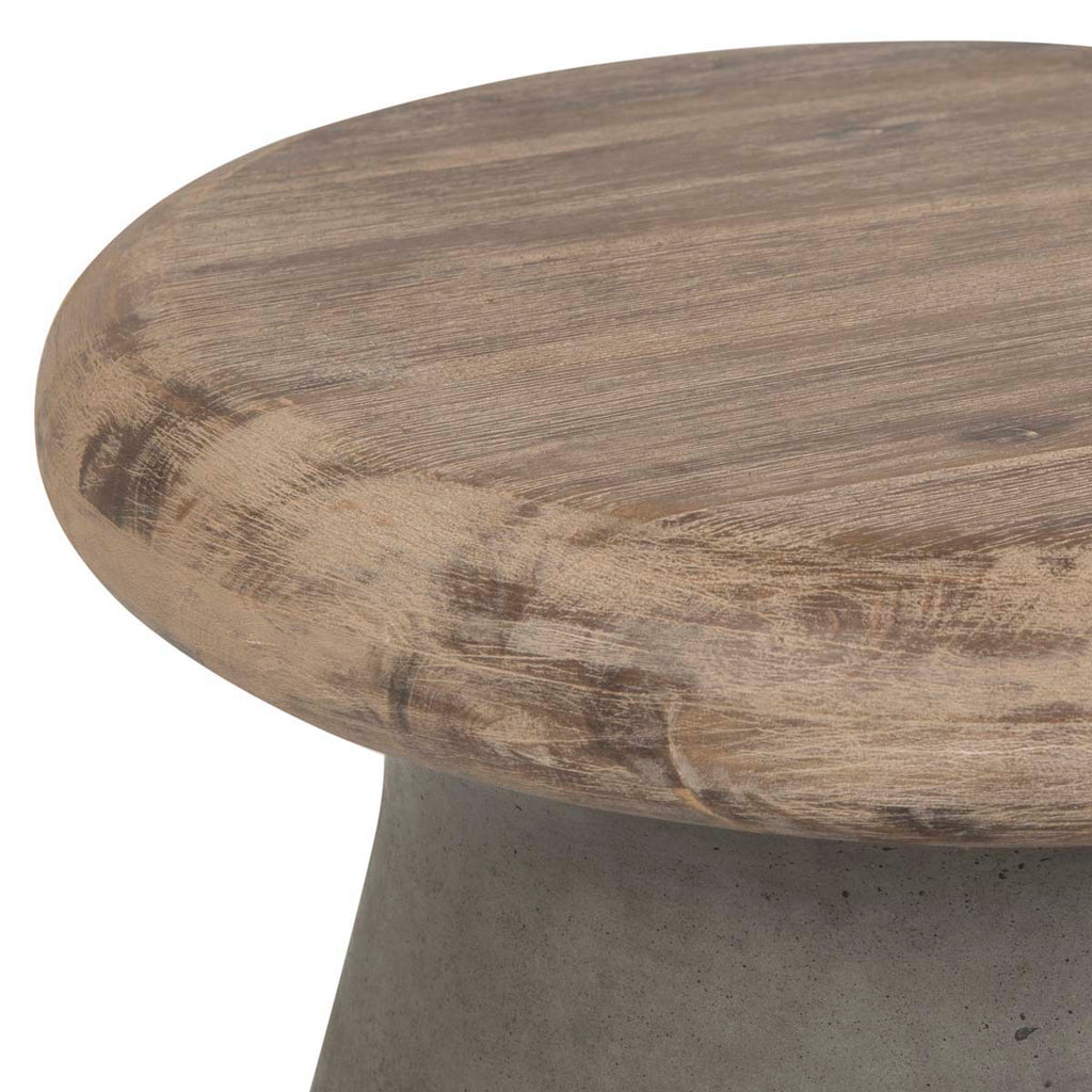 Safavieh Button Indoor/Outdoor Concrete Round Accent Table - Dark Grey