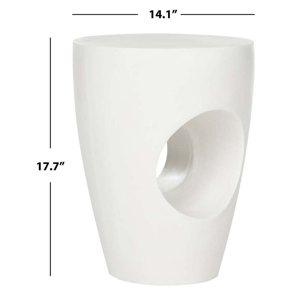 Safavieh Aishi Indoor/Outdoor Modern Concrete Round 17.7-Inch H Accent Table - Ivory