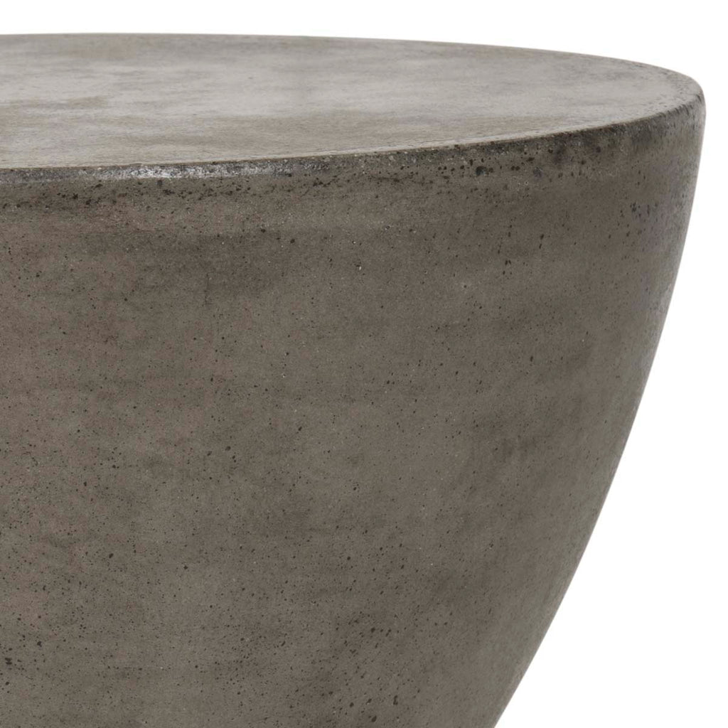 Safavieh Athena Indoor/Outdoor Modern Concrete Round 17.7-Inch H Accent Table - Dark Grey