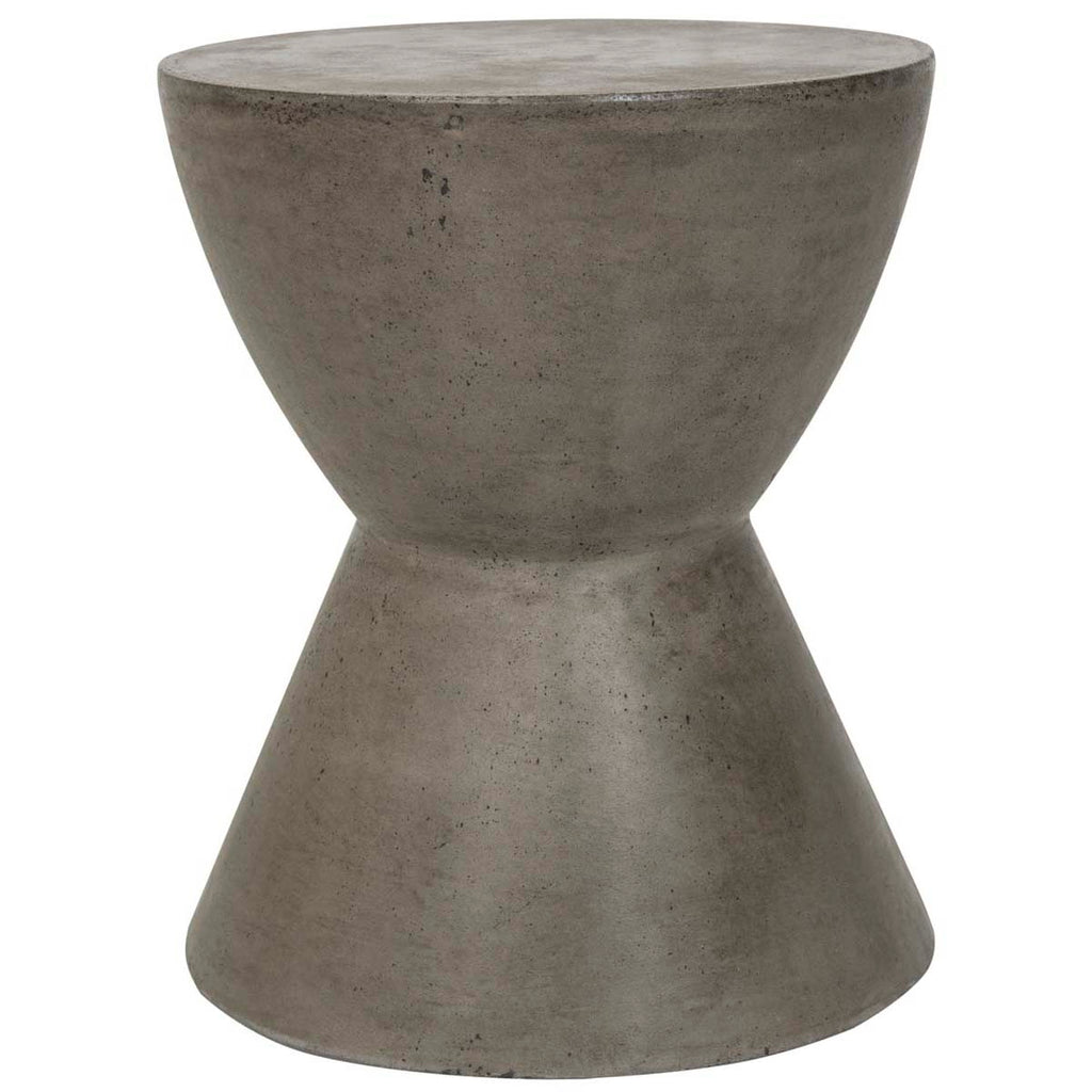 Safavieh Athena Indoor/Outdoor Modern Concrete Round 17.7-Inch H Accent Table - Dark Grey