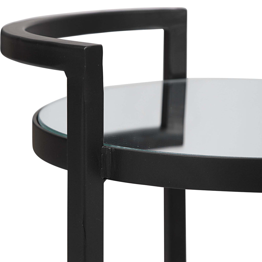 Home Decor Mirrored Accent Table - Matte Black