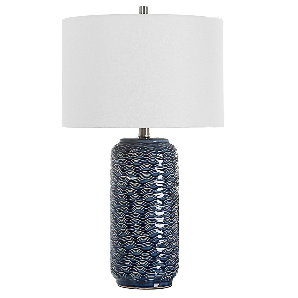 Home Decor Table Lamp Blue Ceramic Base