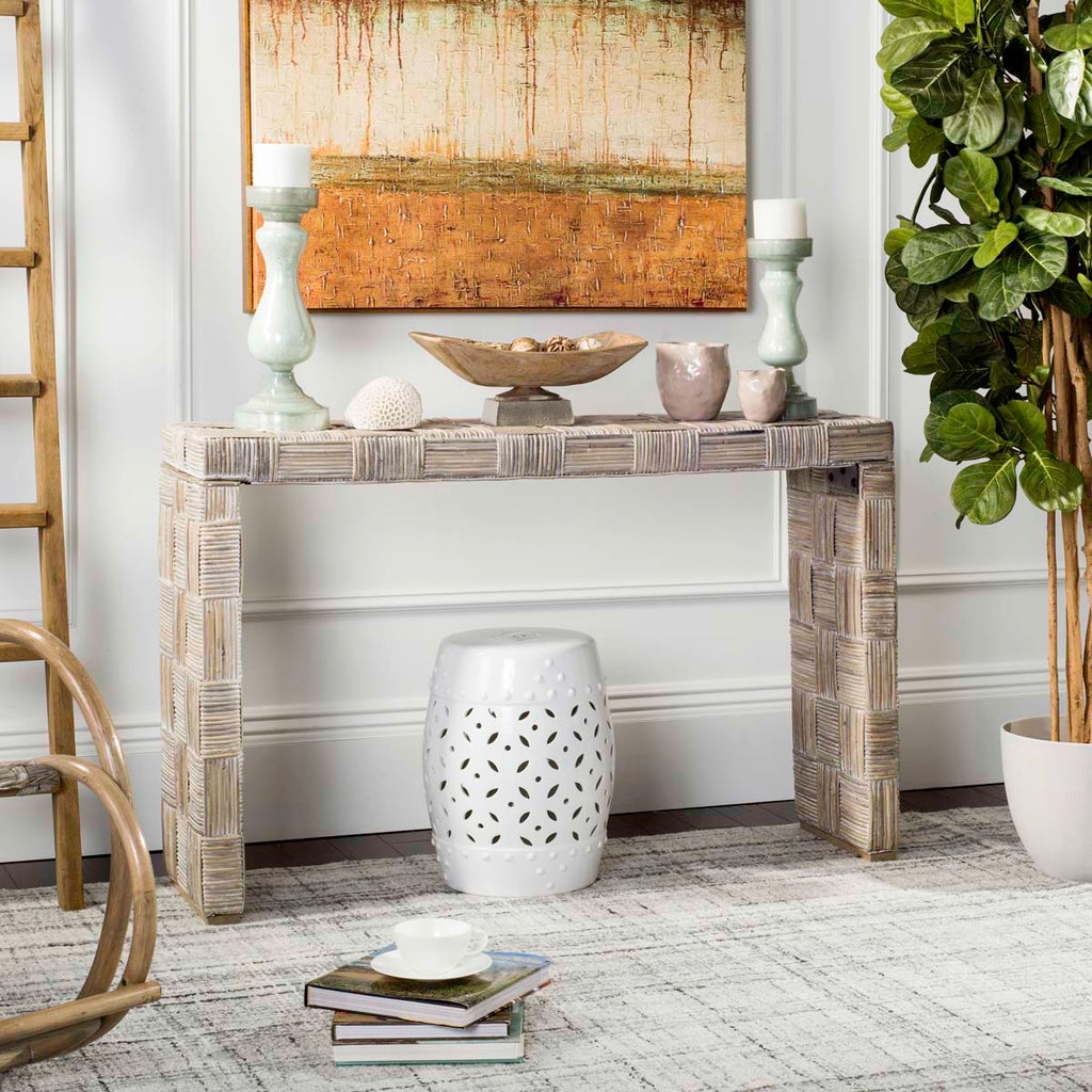 Safavieh Adkin Rattan Console - White