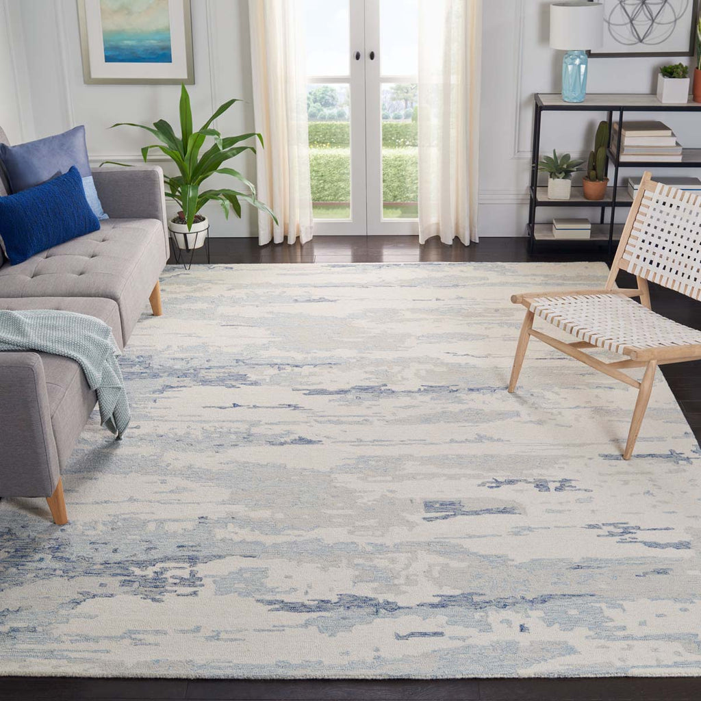 Safavieh Abstract Rug Collection ABT465A - Ivory / Blue