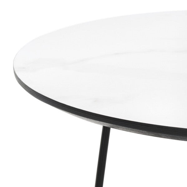 Safavieh Avani Round Side Table - White/Black