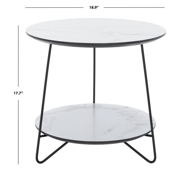 Safavieh Avani Round Side Table - White/Black