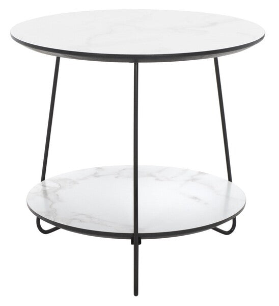 Safavieh Avani Round Side Table - White/Black