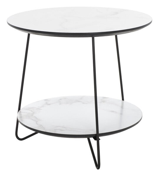 Safavieh Avani Round Side Table - White/Black