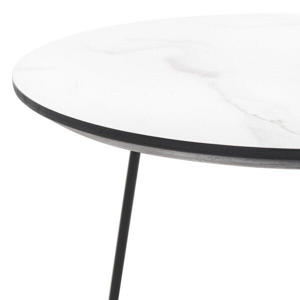 Safavieh Avaline Round Side Table - White/Black