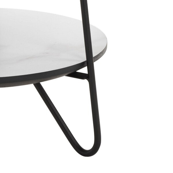 Safavieh Avaline Round Side Table - White/Black