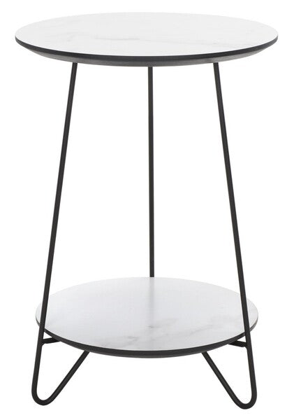 Safavieh Avaline Round Side Table - White/Black