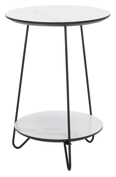 Safavieh Avaline Round Side Table - White/Black