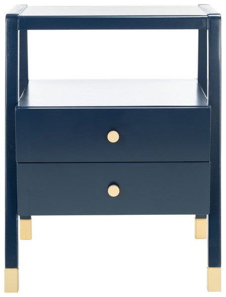 Safavieh Cove 2 Drawer 1 Shelf Accent Table - Navy / Gold