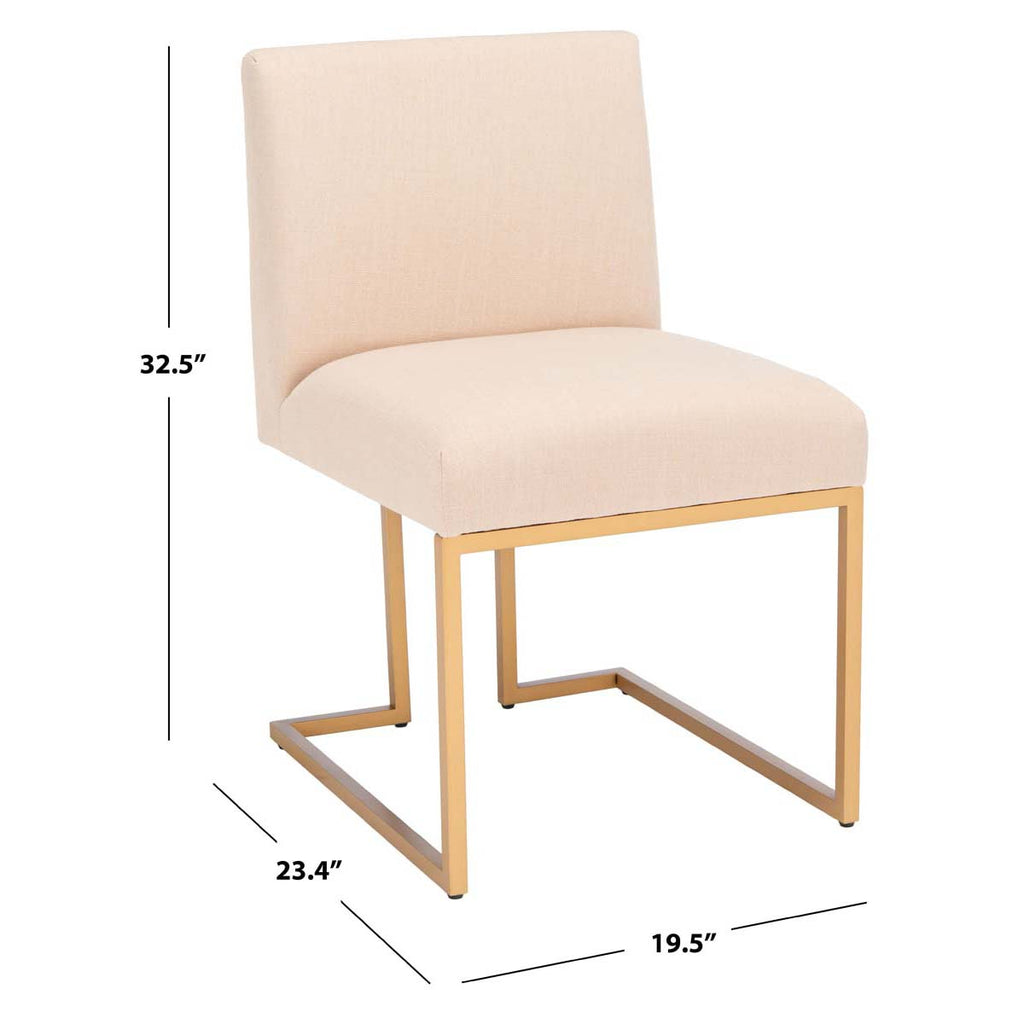 Safavieh Ayanna Side Chair - Beige / Gold (Set of 2)