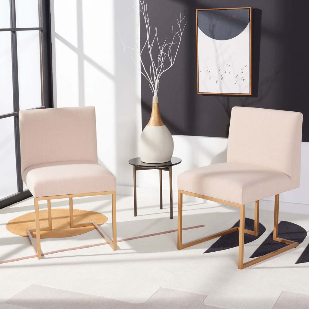 Safavieh Ayanna Side Chair - Beige / Gold (Set of 2)