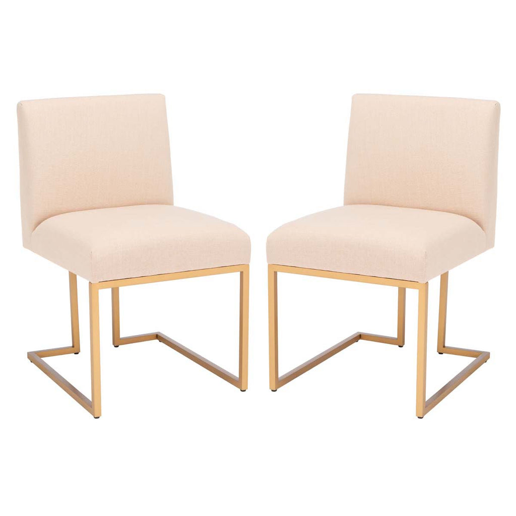 Safavieh Ayanna Side Chair - Beige / Gold (Set of 2)