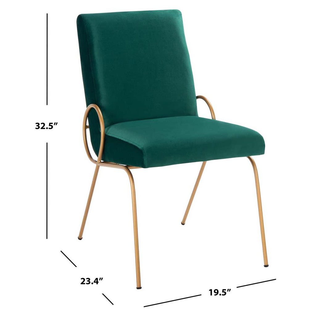 Safavieh Fanlia Side Chair - Emerald / Gold (Set of 2)