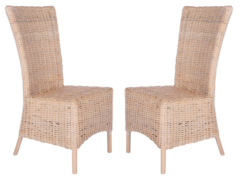 Safavieh Allen Accent Chair-Natural White Wash (Set of 2)