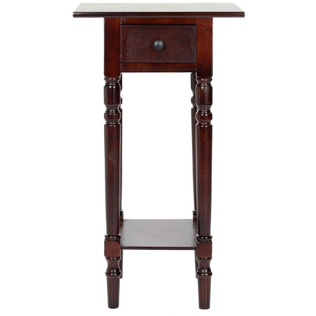 Safavieh Sabrina End Table With Storage Drawer - Dark Cherry