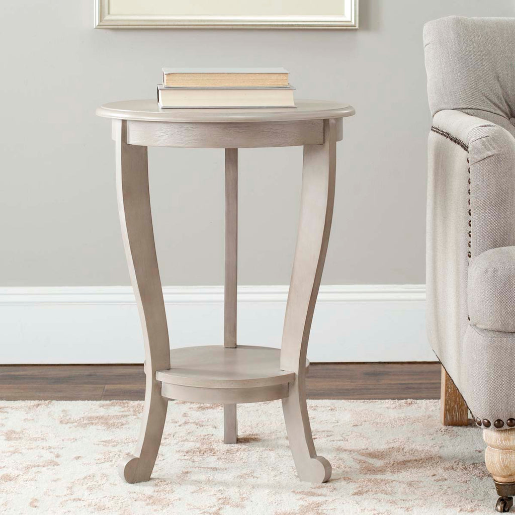 Safavieh Mary Pedestal Side Table - Vintage Grey