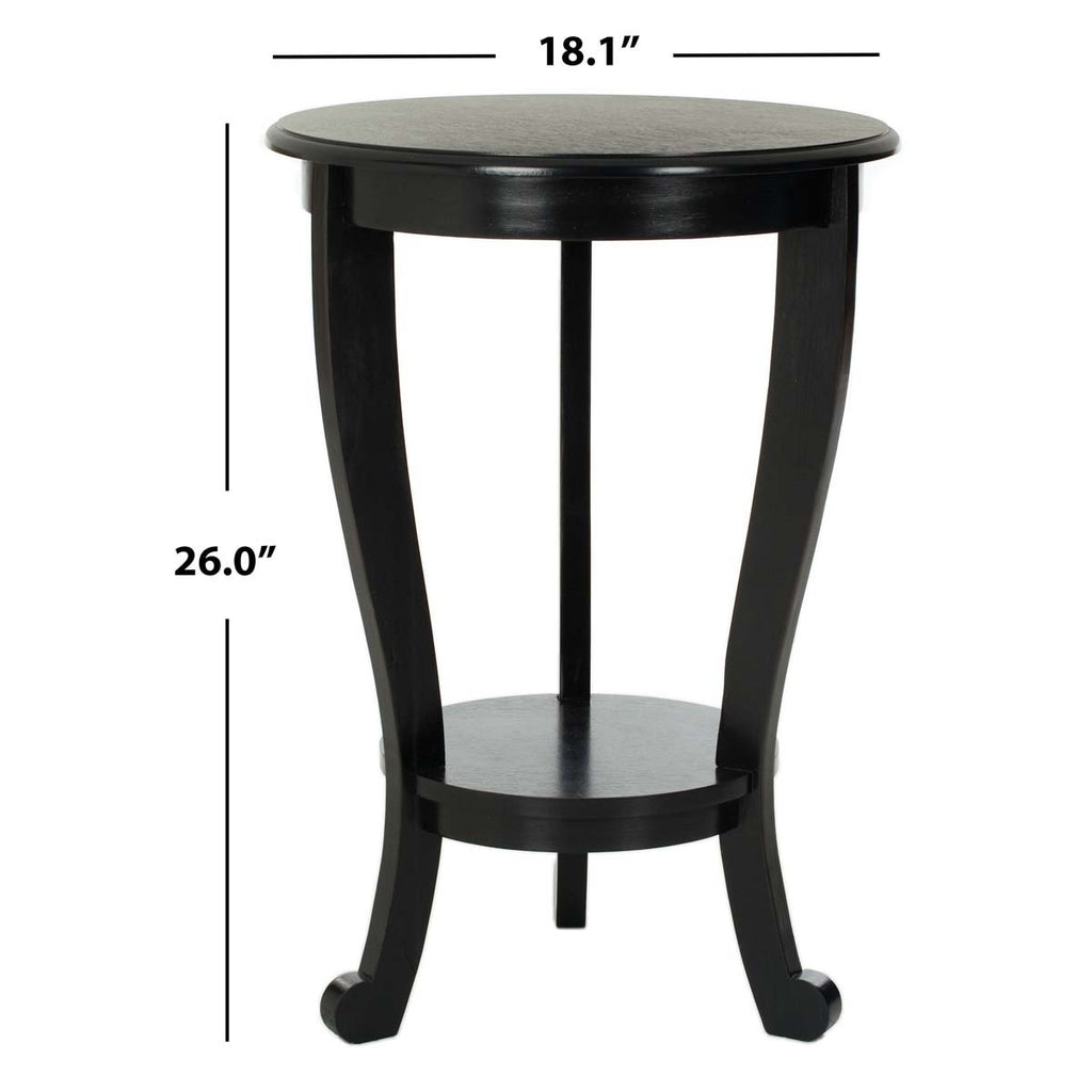 Safavieh Mary Pedestal Side Table - Distressed Black