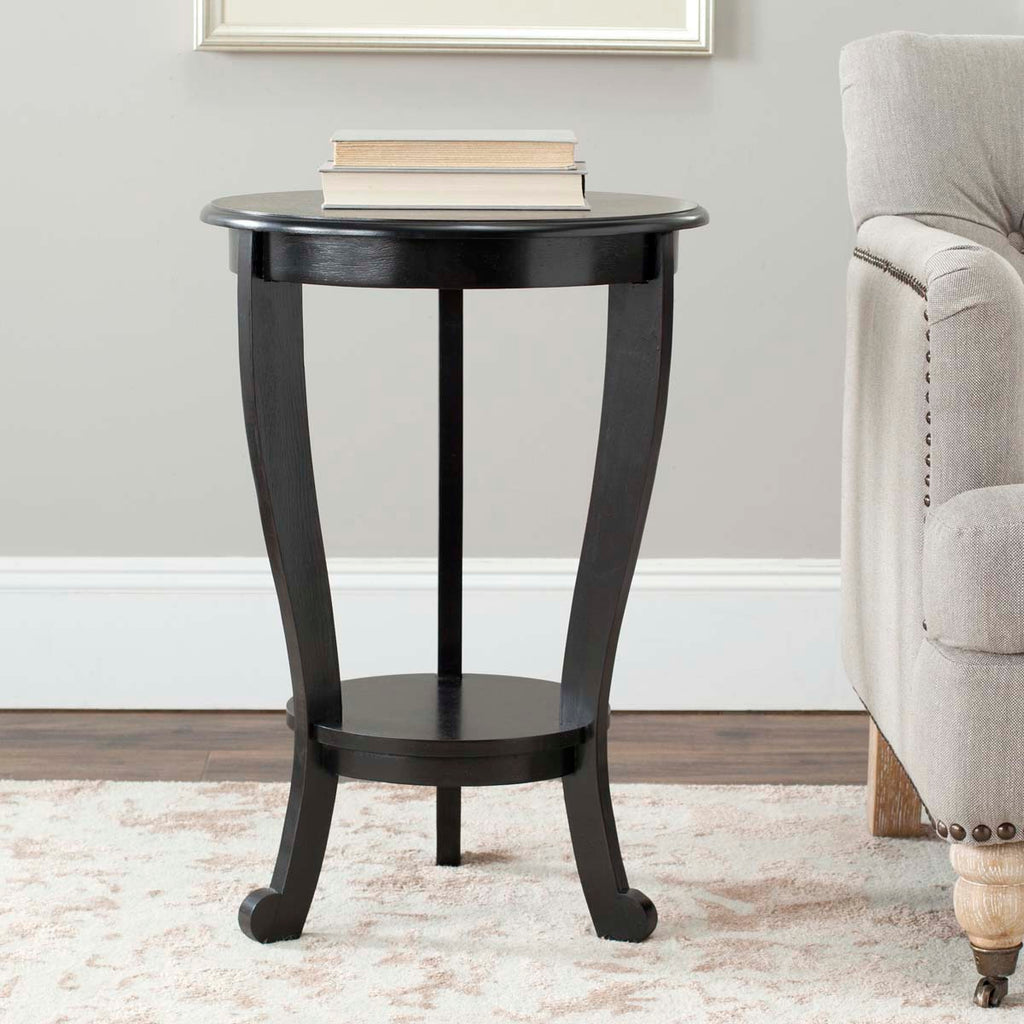Safavieh Mary Pedestal Side Table - Distressed Black