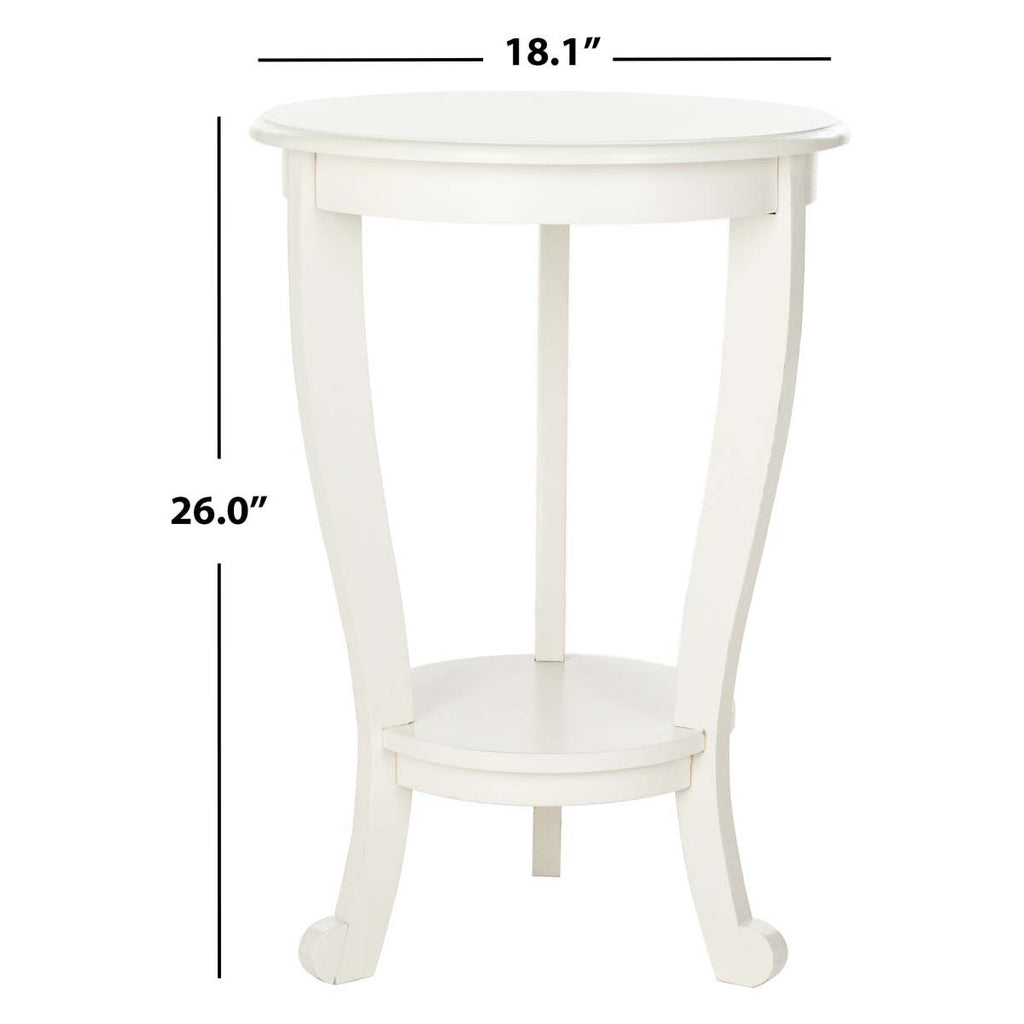 Safavieh Mary Pedestal Side Table - Distressed Cream