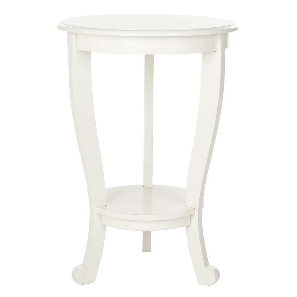 Safavieh Mary Pedestal Side Table - Distressed Cream