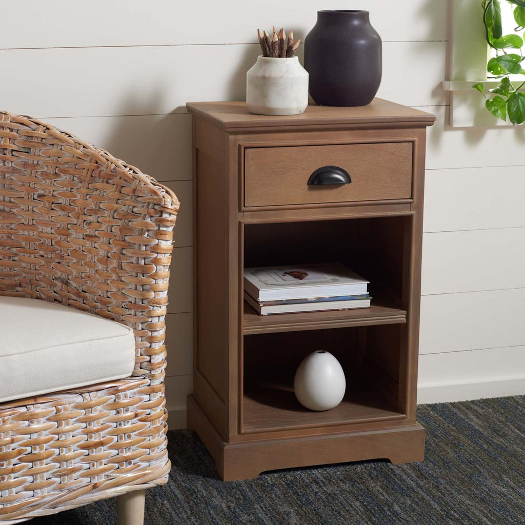 Safavieh Griffin Side Table W/ One Drawer - Washed Natural Pine