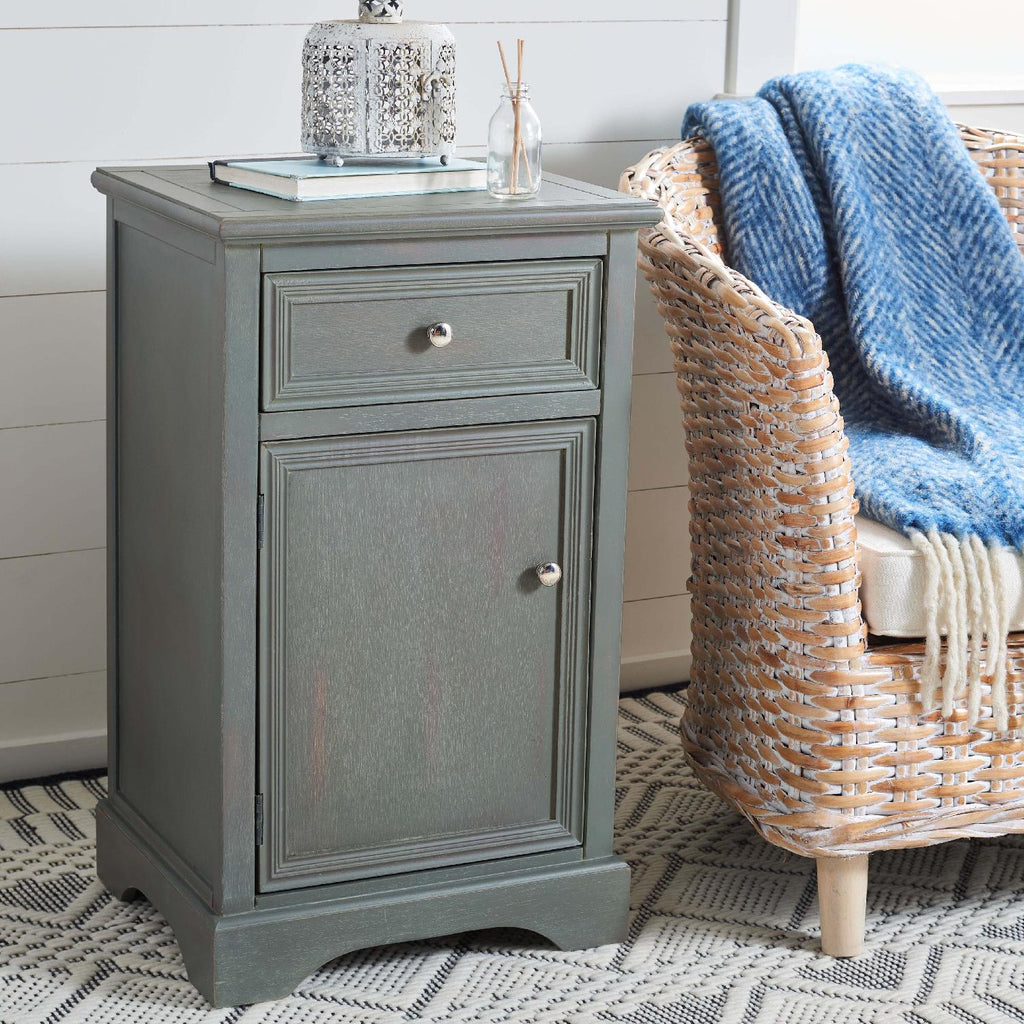 Safavieh Jarome Nightstand With Storage Drawer And Cabinet - Ash Grey