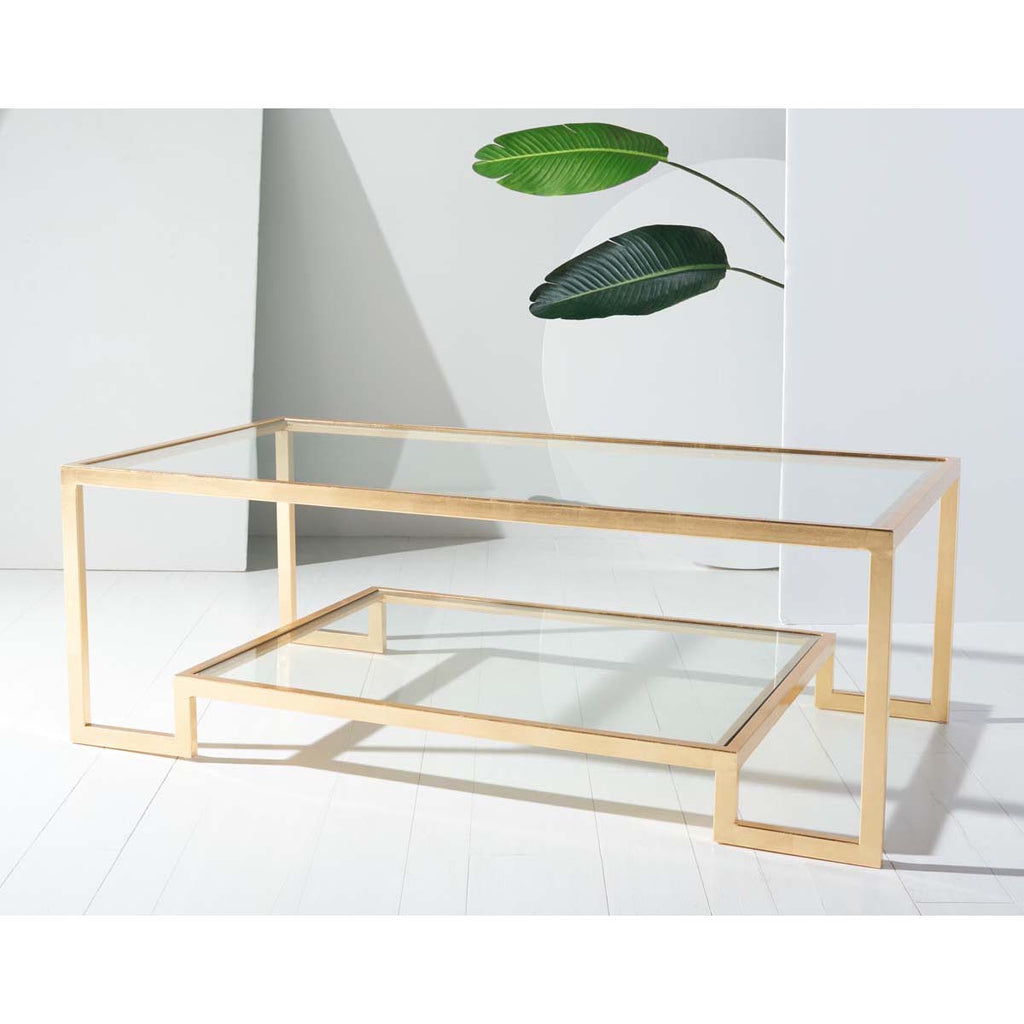 Safavieh Vivian Rectangle Gold Leaf Coffee Table