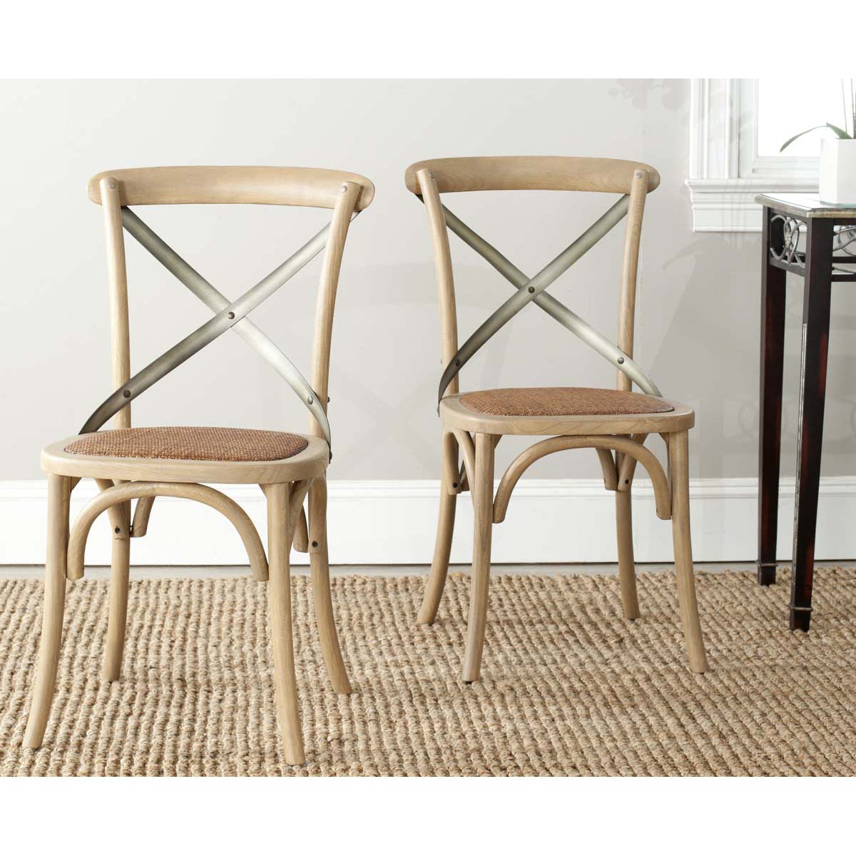 Safavieh Eleanor X Back Side Chair-Oak (Set of 2) – Safavieh Home