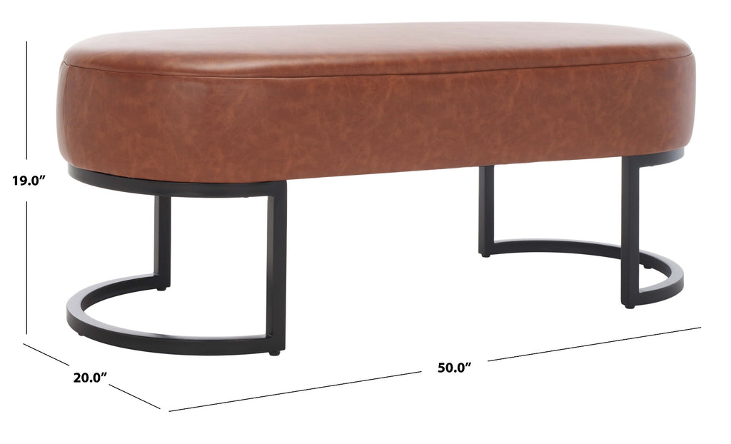 Safavieh Bellezza Oval Bench - Cognac