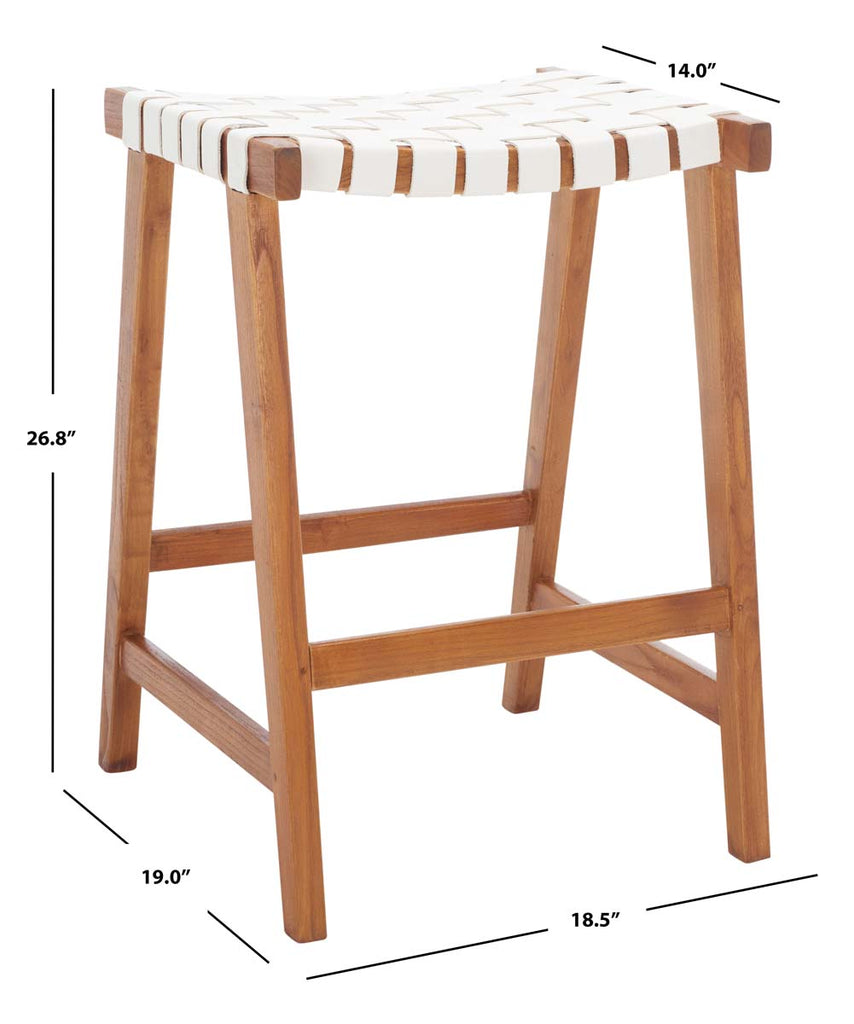 Safavieh Abreu Rectangle Counter Stool - White/Natural