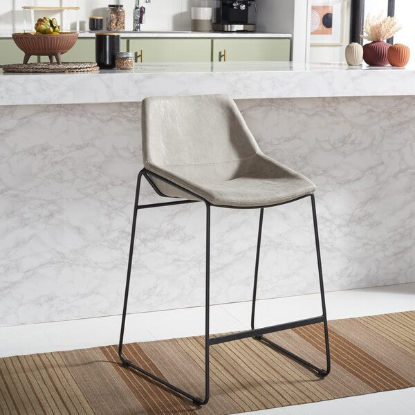 Safavieh Alexis Mid-Century Counter Stool - Stone / Black