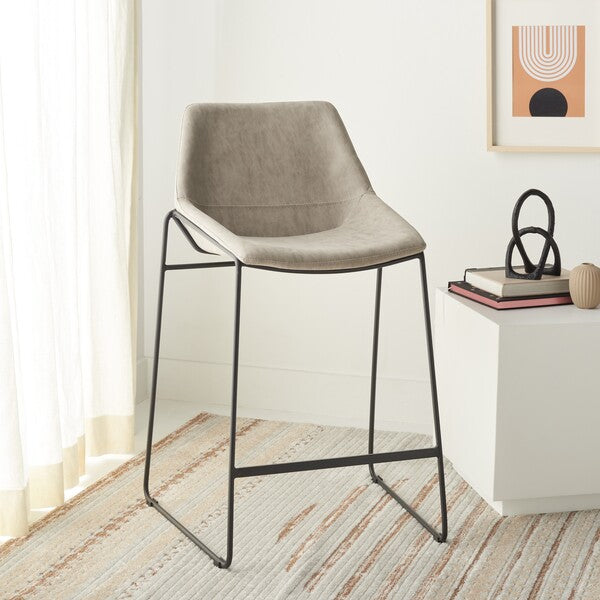 Safavieh Alexis Mid-Century Counter Stool - Stone / Black