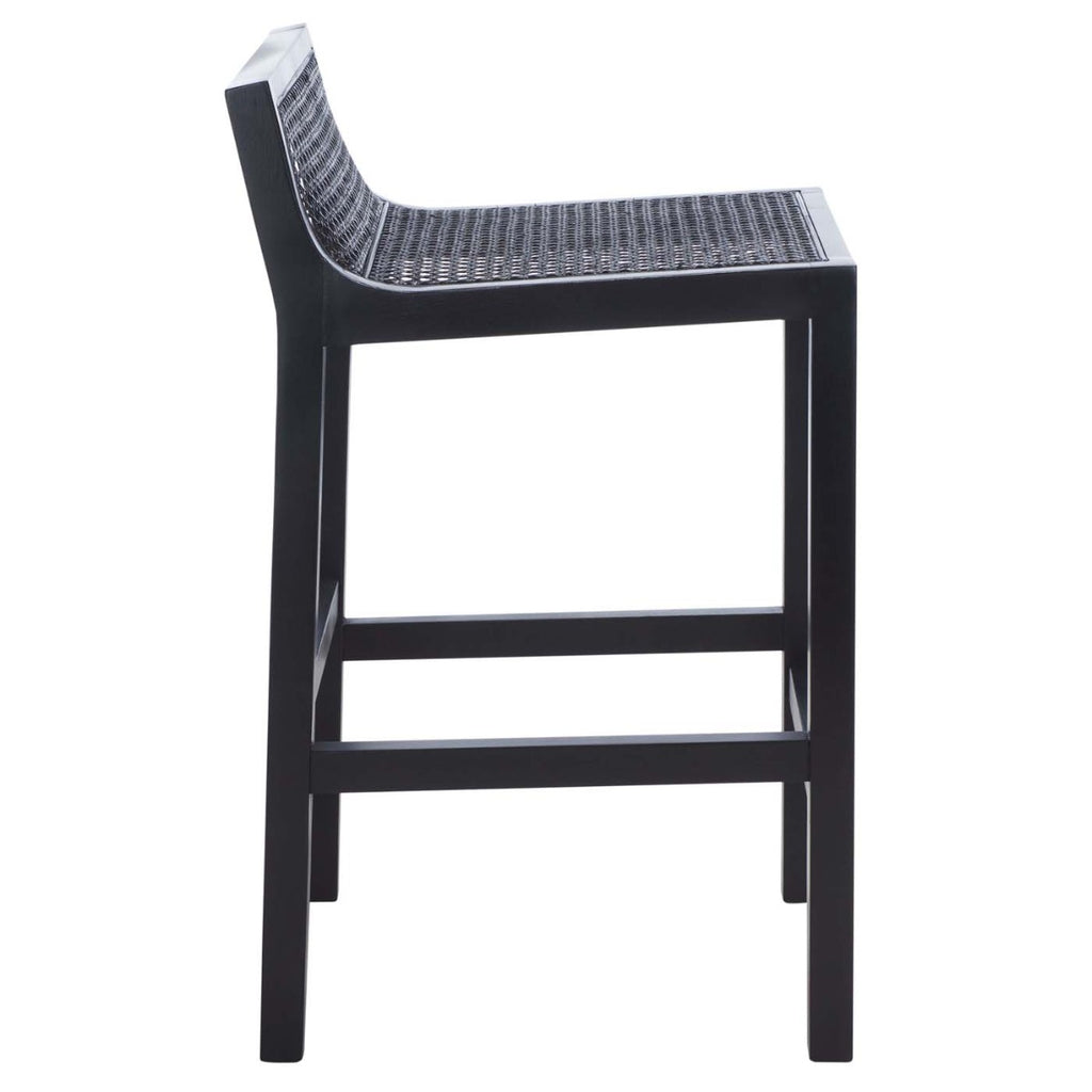 Safavieh Saito Lowback Cane Counter Stool - Black