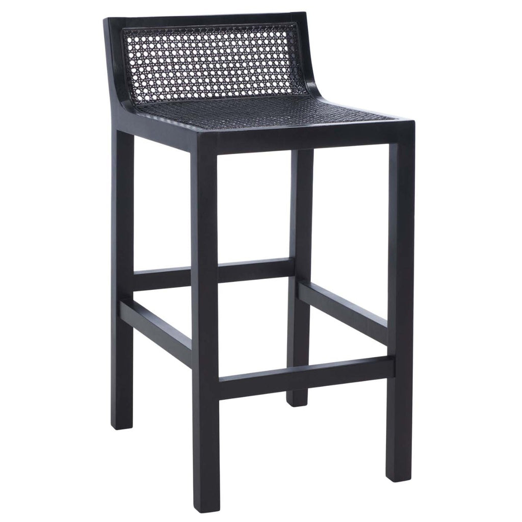 Safavieh Saito Lowback Cane Counter Stool - Black