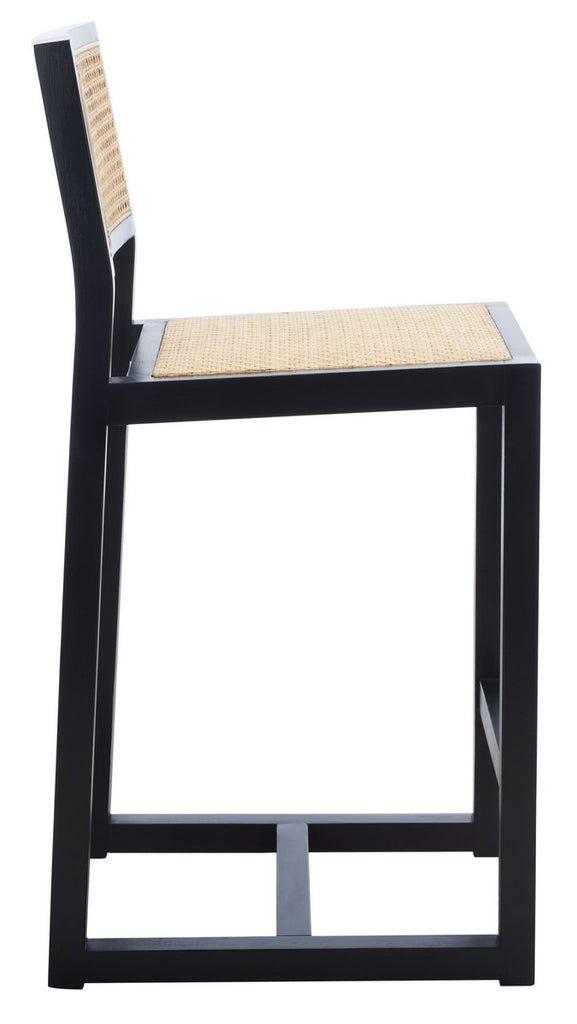 Safavieh Seika Rattan Counter Stool - Black / Natural