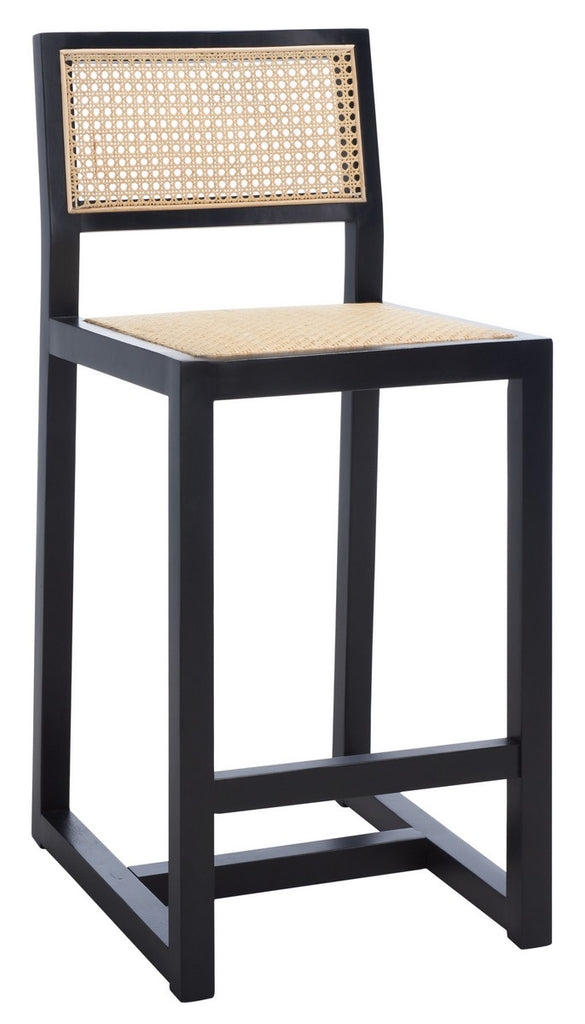 Safavieh Seika Rattan Counter Stool - Black / Natural