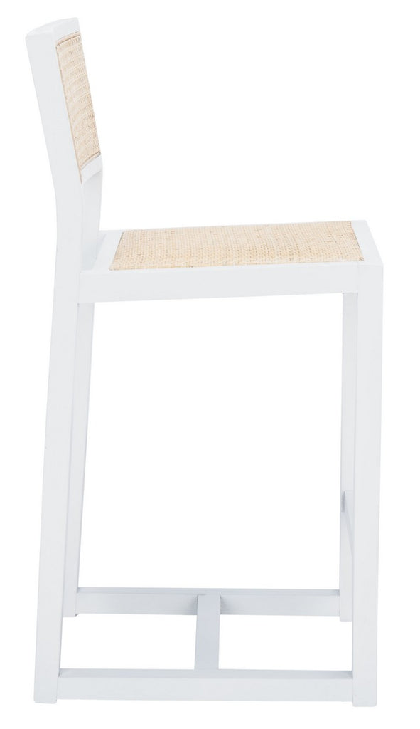 Safavieh Seika Rattan Counter Stool - White / Natural