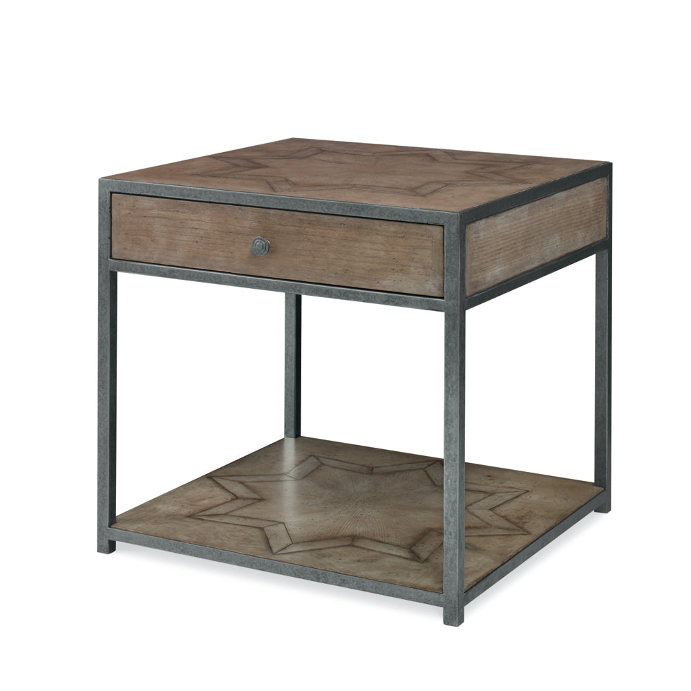 Starburst Chairside Table (Grey;Timber Grey)