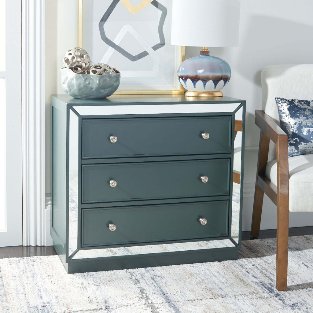 Safavieh Basie 3 Drawer Chest - Steel Teal