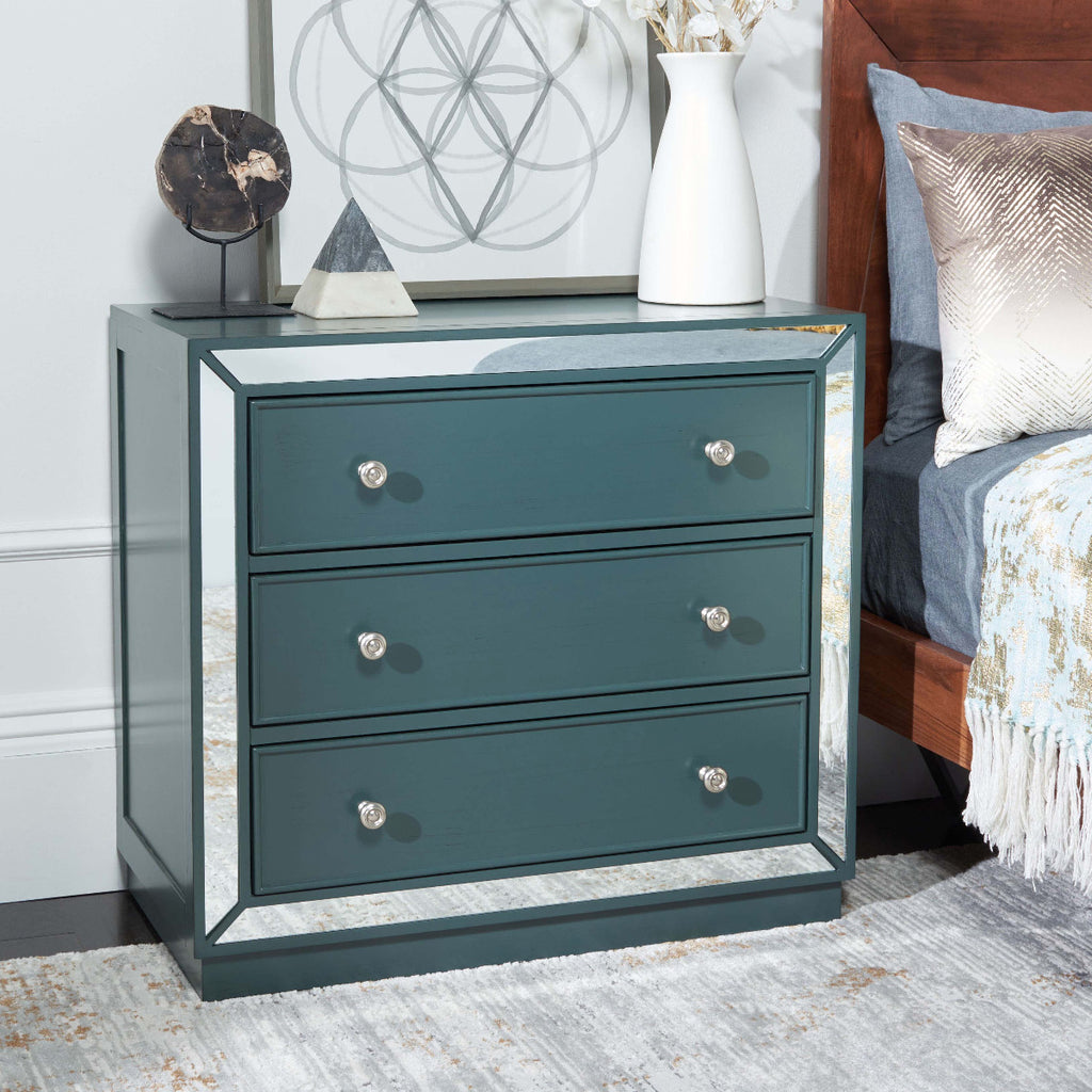 Safavieh Basie 3 Drawer Chest - Steel Teal