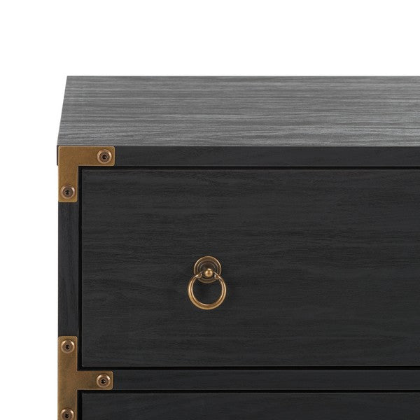 Safavieh Galio 3 Drawer Chest, Black / Gold