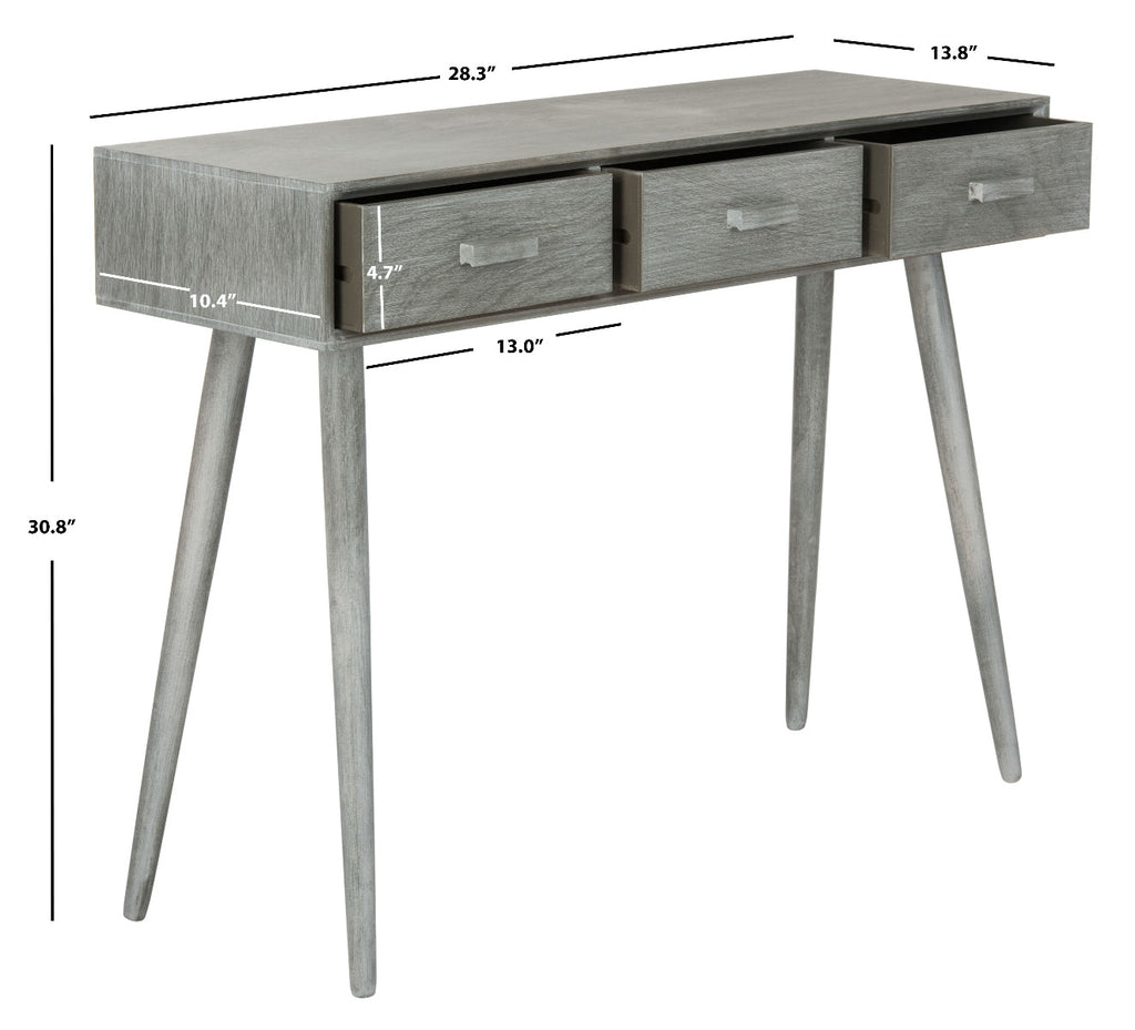 Safavieh Albus 3 Drawer Console Table - Slate Grey