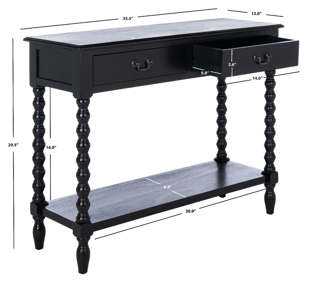 Safavieh Athena 2 Drawer Console Table-Black