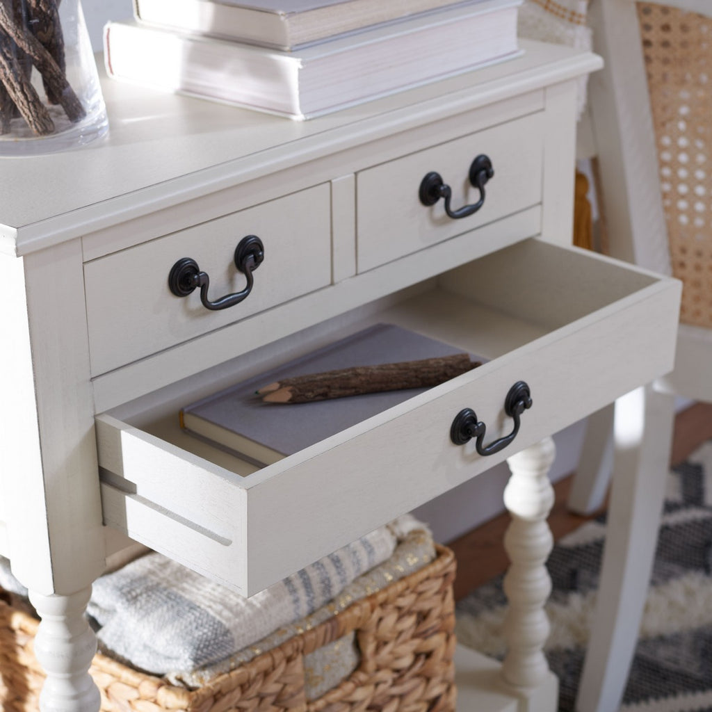 Safavieh Athena 3 Drawer Console Table-Distressed White