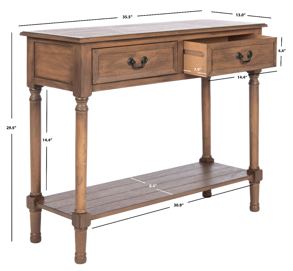 Safavieh Primrose 2 Drawer Console Table-Brown